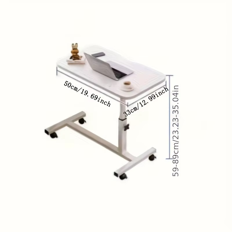 Multifunctional Bedside Table with Adjustable Height and Rotating Top Design - Suitable for Dormitory and Home Use