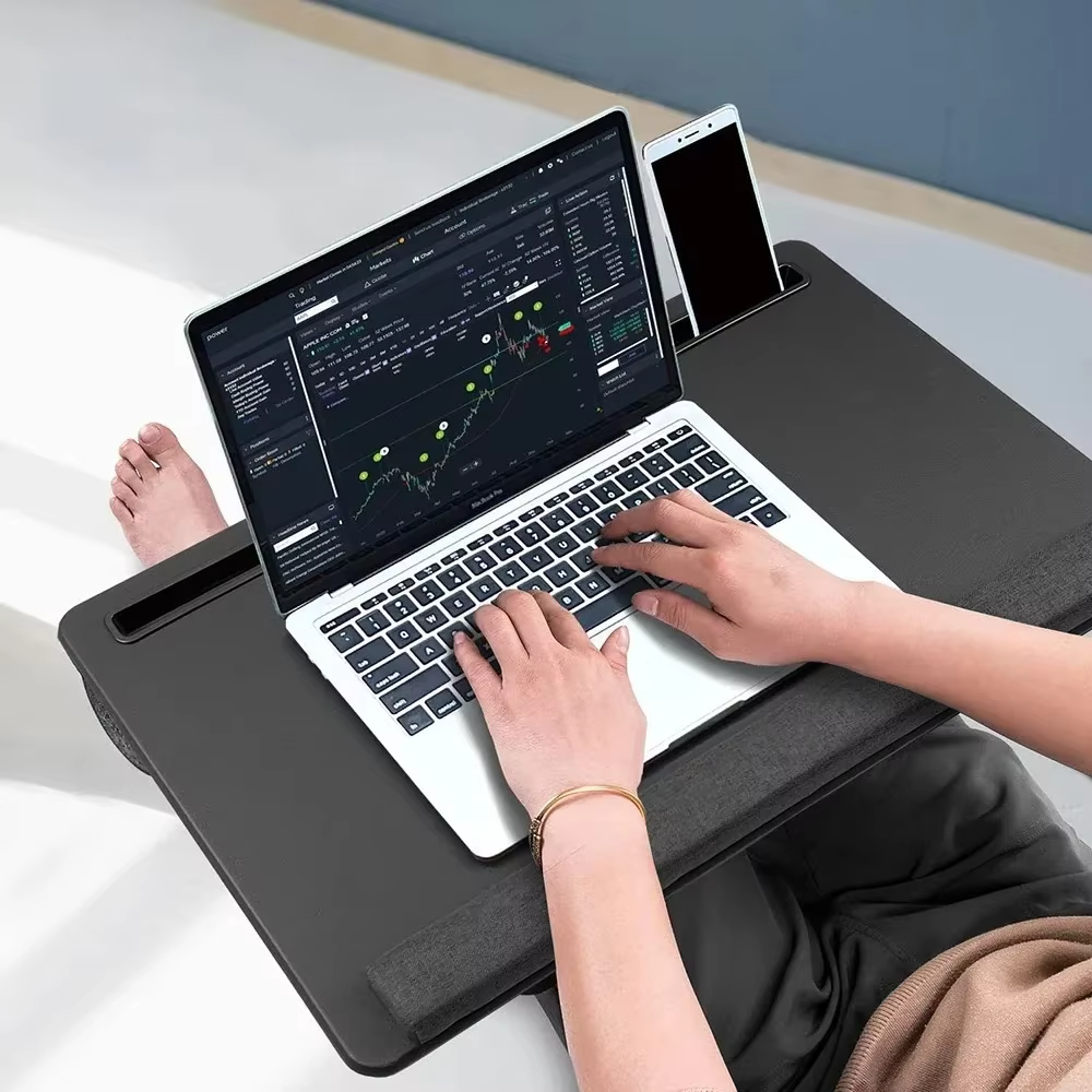 Extra Large Lap Laptop Desk Portable LapDesk with Phone Holder & Wrist Rest for Notebook, MacBook, Tablet, Bed, Sofa