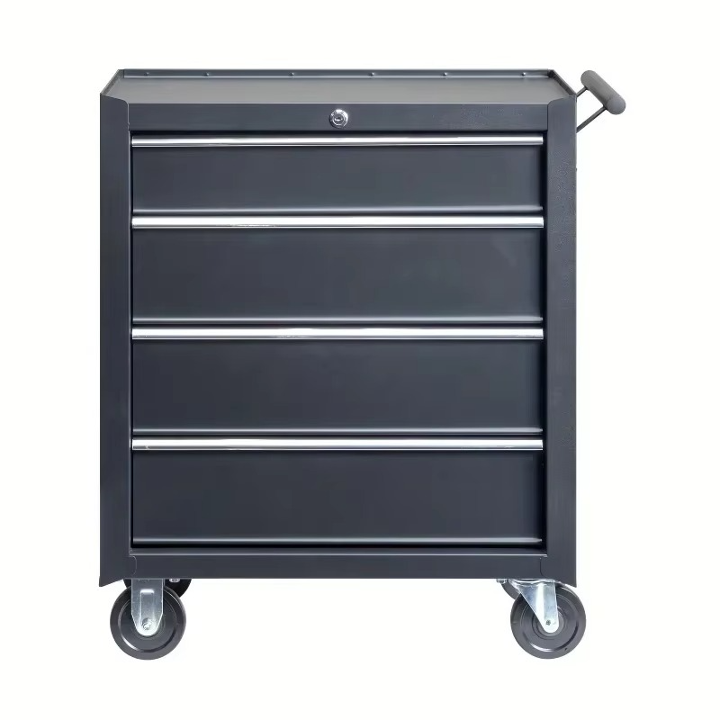Single Base Cabinet 4 Drawer Steel Black 330 Pound Instrument Cart Storage Room