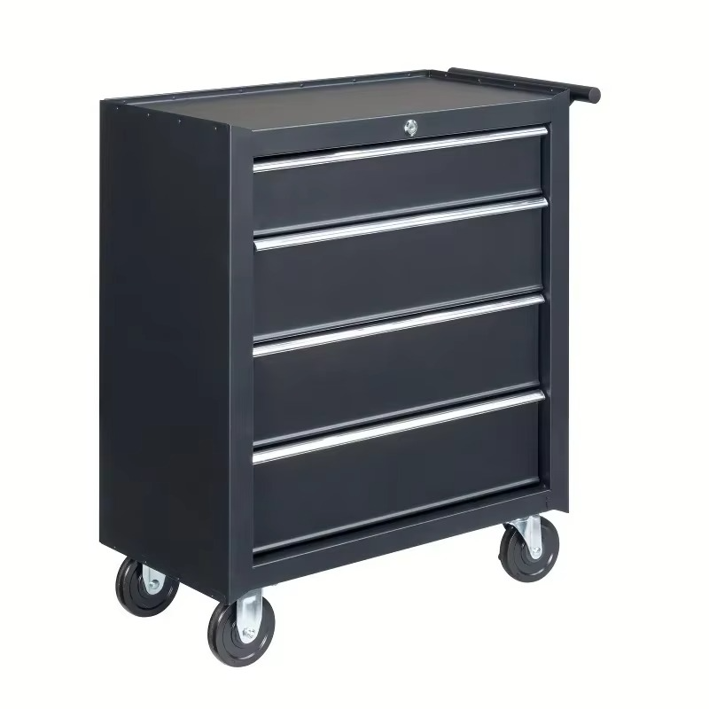 Single Base Cabinet 4 Drawer Steel Black 330 Pound Instrument Cart Storage Room