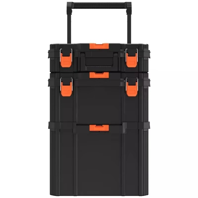 Stackable Storage System - 3Set(Small toolbox、Deep Tool Box、Toolbox with Wheels)For organizing tools、Garage Storage