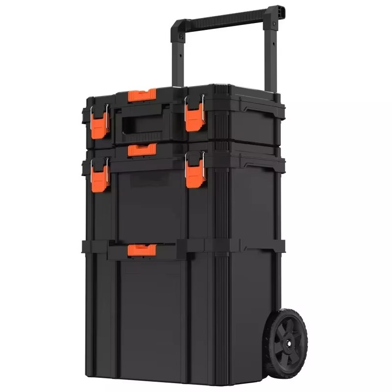Stackable Storage System - 3Set(Small toolbox、Deep Tool Box、Toolbox with Wheels)For organizing tools、Garage Storage