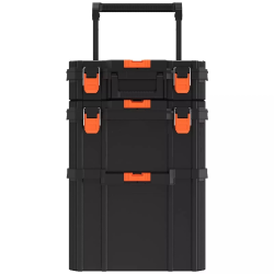 Stackable Storage System - 3Set（Small toolbox、Deep Tool Box、Toolbox with Wheels）For organizing tools、Garage Storage