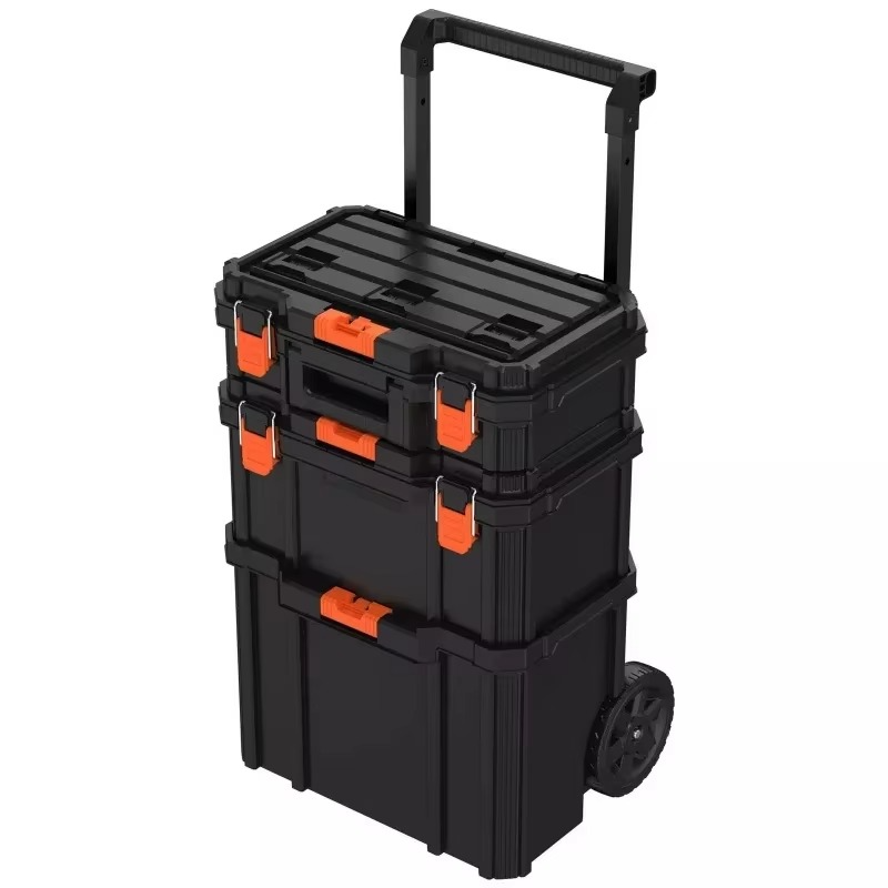 Stackable Storage System - 3Set(Small toolbox、Deep Tool Box、Toolbox with Wheels)For organizing tools、Garage Storage