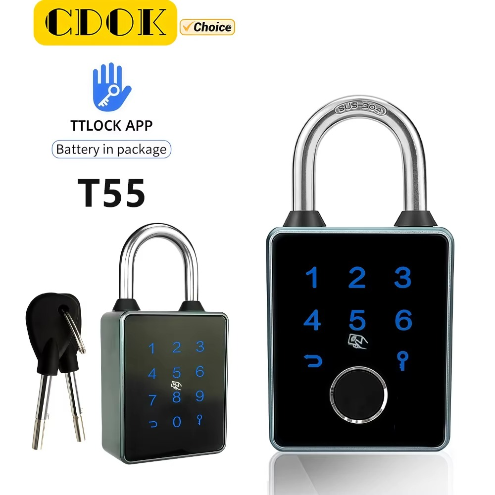 CDOK T55 TTlock Bluetooth smart padlock, IP65 dust and rainproof, suitable for indoor and outdoor use