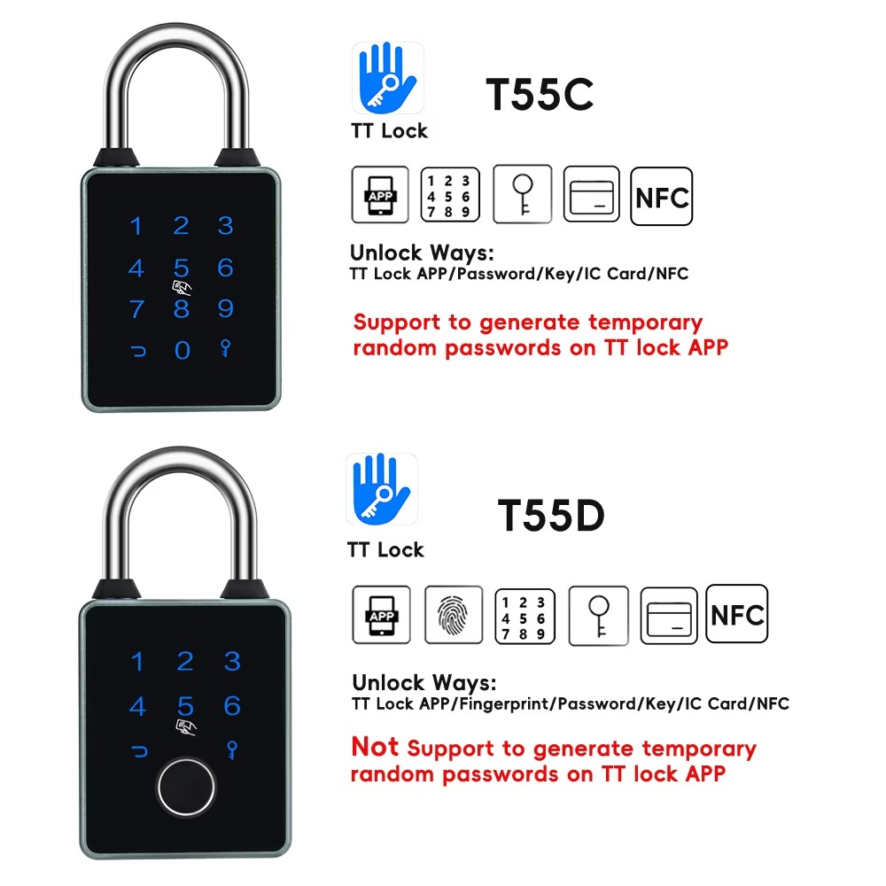CDOK T55 TTlock Bluetooth smart padlock, IP65 dust and rainproof, suitable for indoor and outdoor use