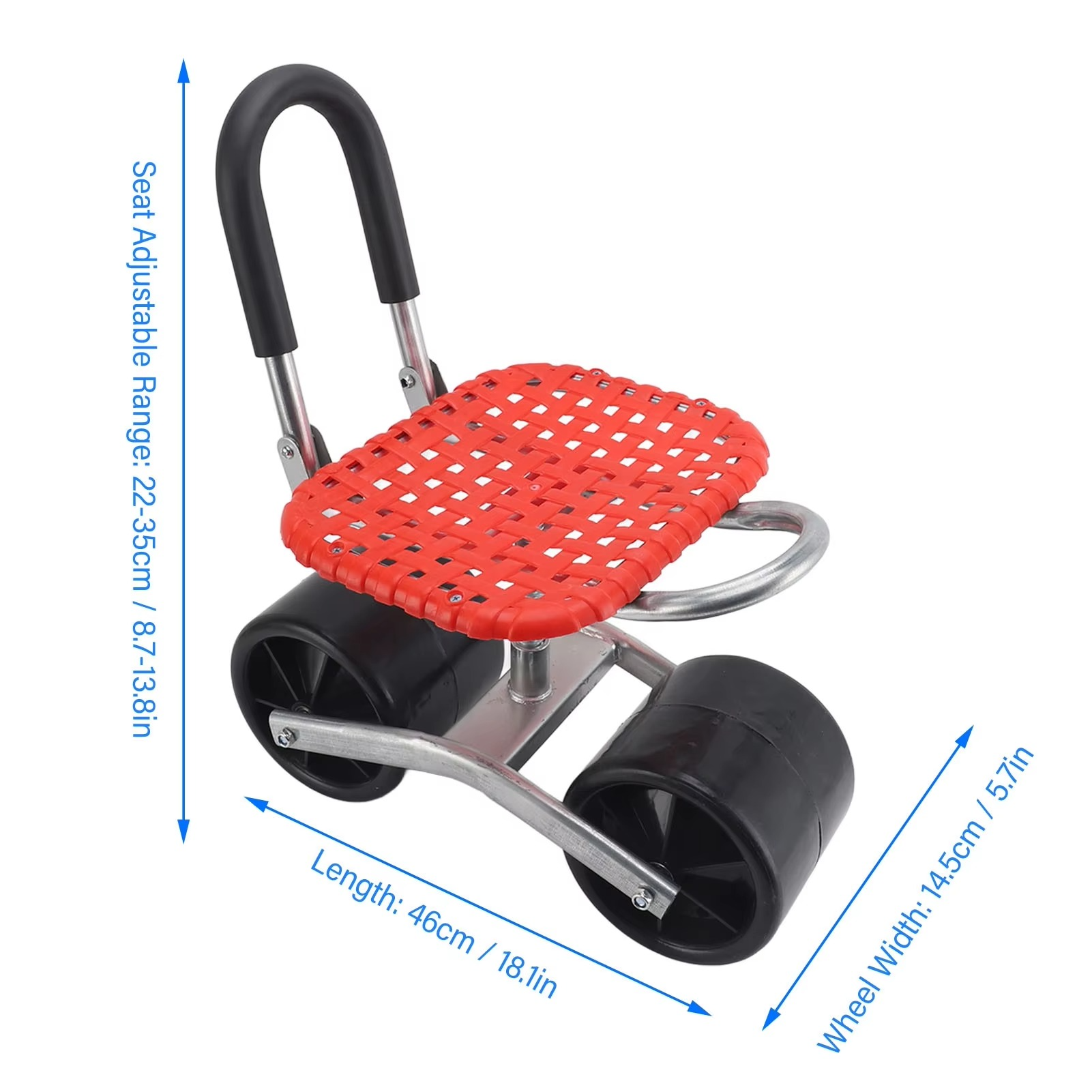 Garden Seat Cart Increase Efficiency Garden Rolling Work Seat Iron Labor Saving Adjustable for Farm
