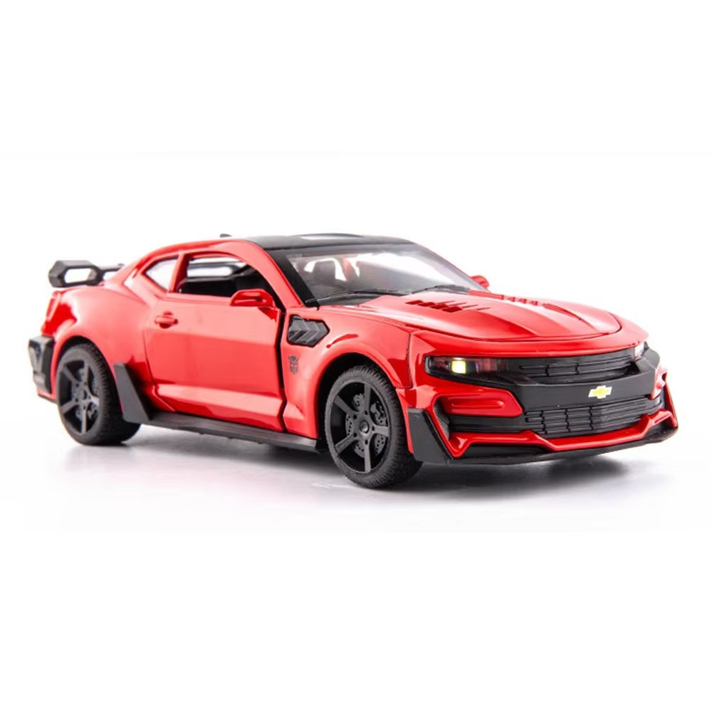 Scale 1/32 Camaro Toys Model Car Alloy Metal Diecast With 4 Door Opened Sound Light Pull Back Vehicle for Boy Gift Collection