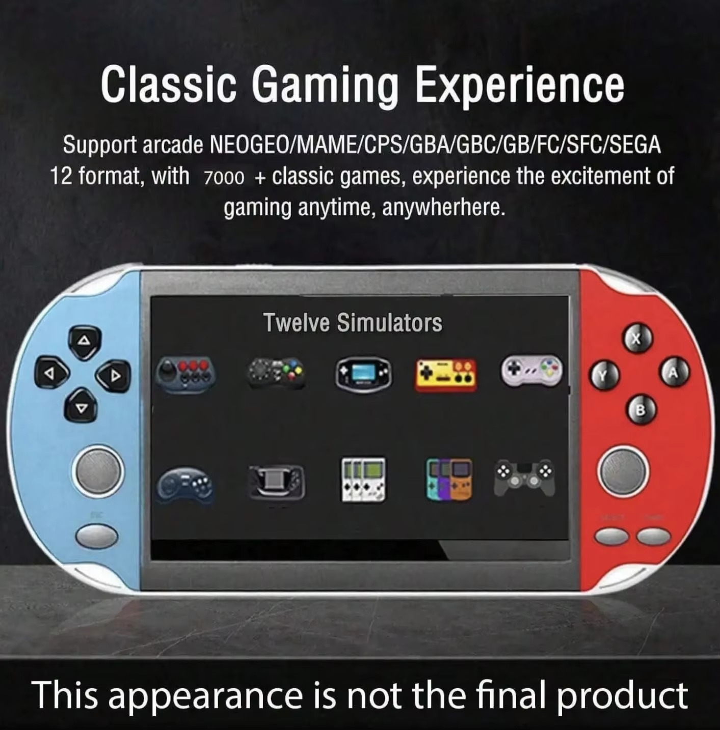X7 Handheld Game Console 4.3 Inch Handheld High Definition Screen with Clear Video Built in Many Arcade Games Retro Games