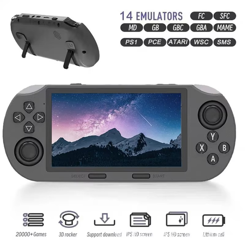Portable Game Player Retro Handheld Game Console 4.5 Inch IPS Screen Built-In 20000+ Games Retro Video Games For PS1 GBA-Y41A