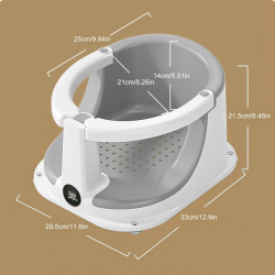 Baby Bath Seat Bathtub Sit-Up Chair With Temperature Sensor Children Safety Shower Assistance Supplies For Home Travel