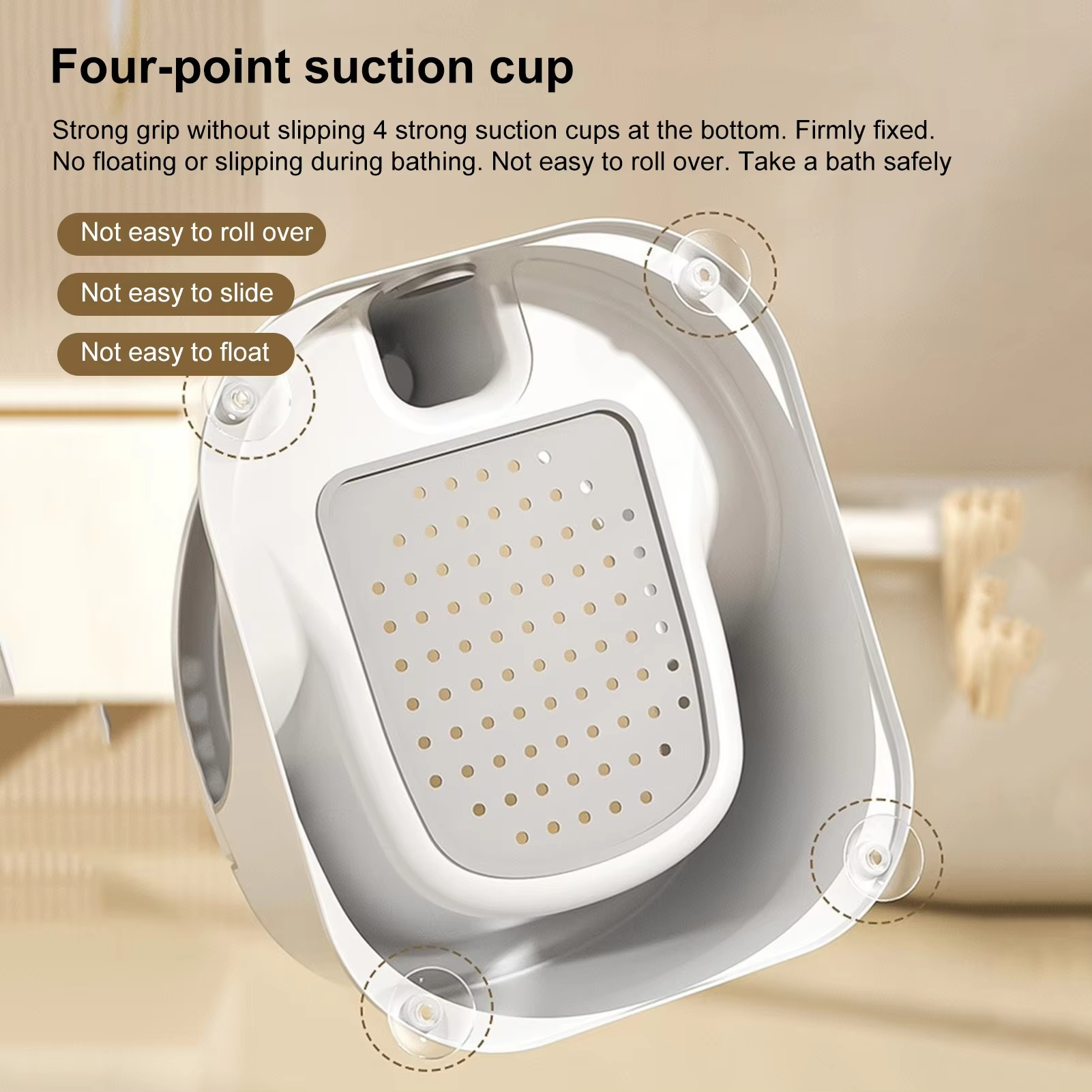 Baby Bath Seat Bathtub Sit-Up Chair With Temperature Sensor Children Safety Shower Assistance Supplies For Home Travel