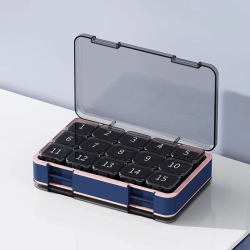 Portable Pill Box Double Compartment Double Layer Sealed Organizer 30 Day Medicine Carrying Case