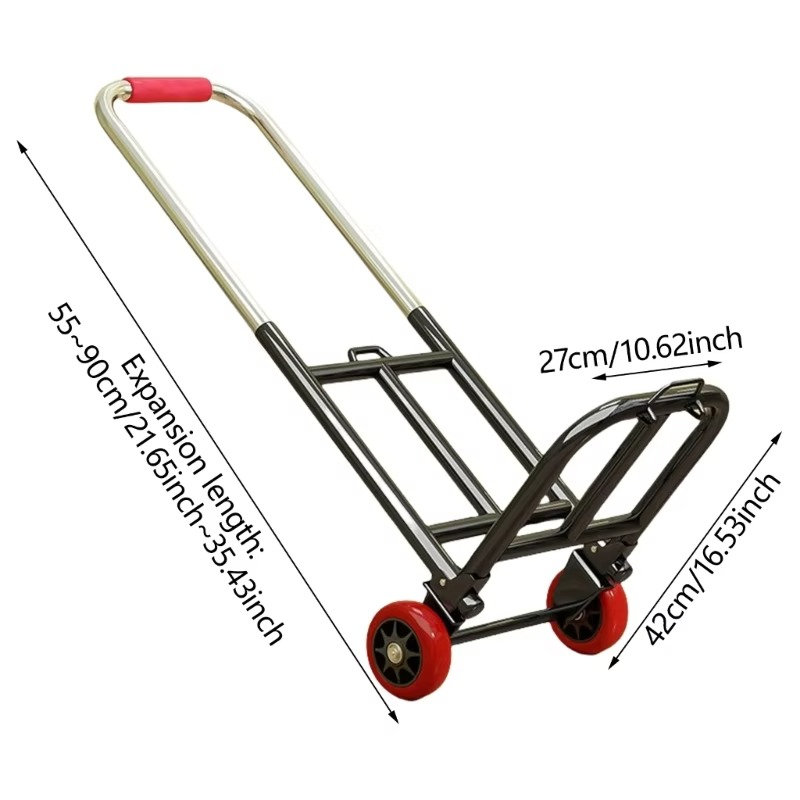 Foldable Utility Wagon Garden Cart Space Efficient Foldaway Handcart Supplies with Stable Wheels for Everyday Tasks
