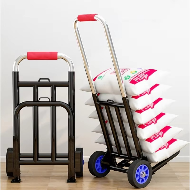 Foldable Utility Wagon Garden Cart Space Efficient Foldaway Handcart Supplies with Stable Wheels for Everyday Tasks