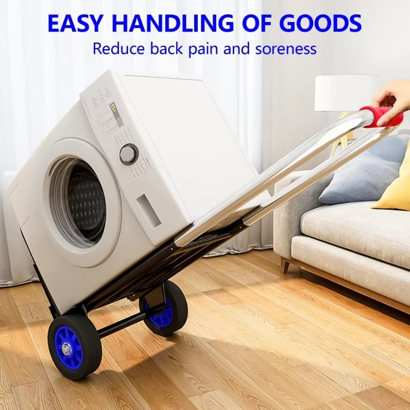 Foldable Utility Wagon Garden Cart Space Efficient Foldaway Handcart Supplies with Stable Wheels for Everyday Tasks