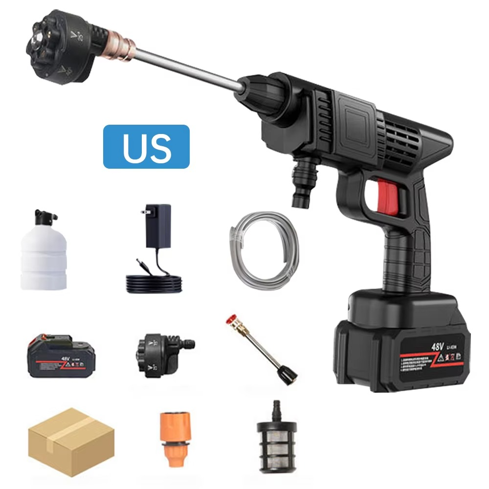 Cordless High Pressure Car Washer Spray Water Gun 15000mAh Battery Outdoor Car Wash Pump Foam Generator Car Washing Machine