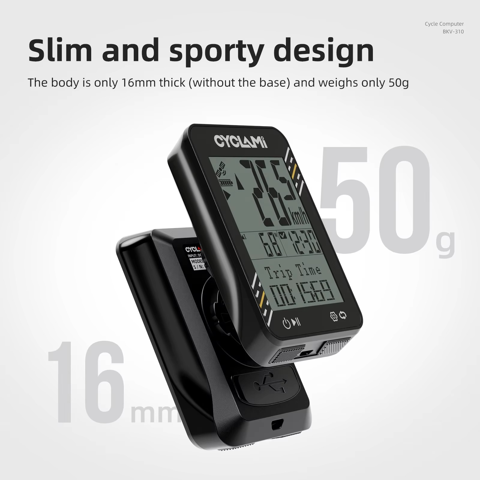 CYCLAMI Bicycle Computer GPS Odometer Cycling Bike Computer Riding Wireless Speedometer 2.4 Inch Large Screen