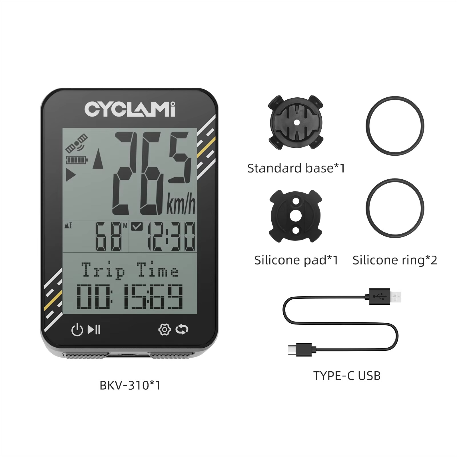CYCLAMI Bicycle Computer GPS Odometer Cycling Bike Computer Riding Wireless Speedometer 2.4 Inch Large Screen