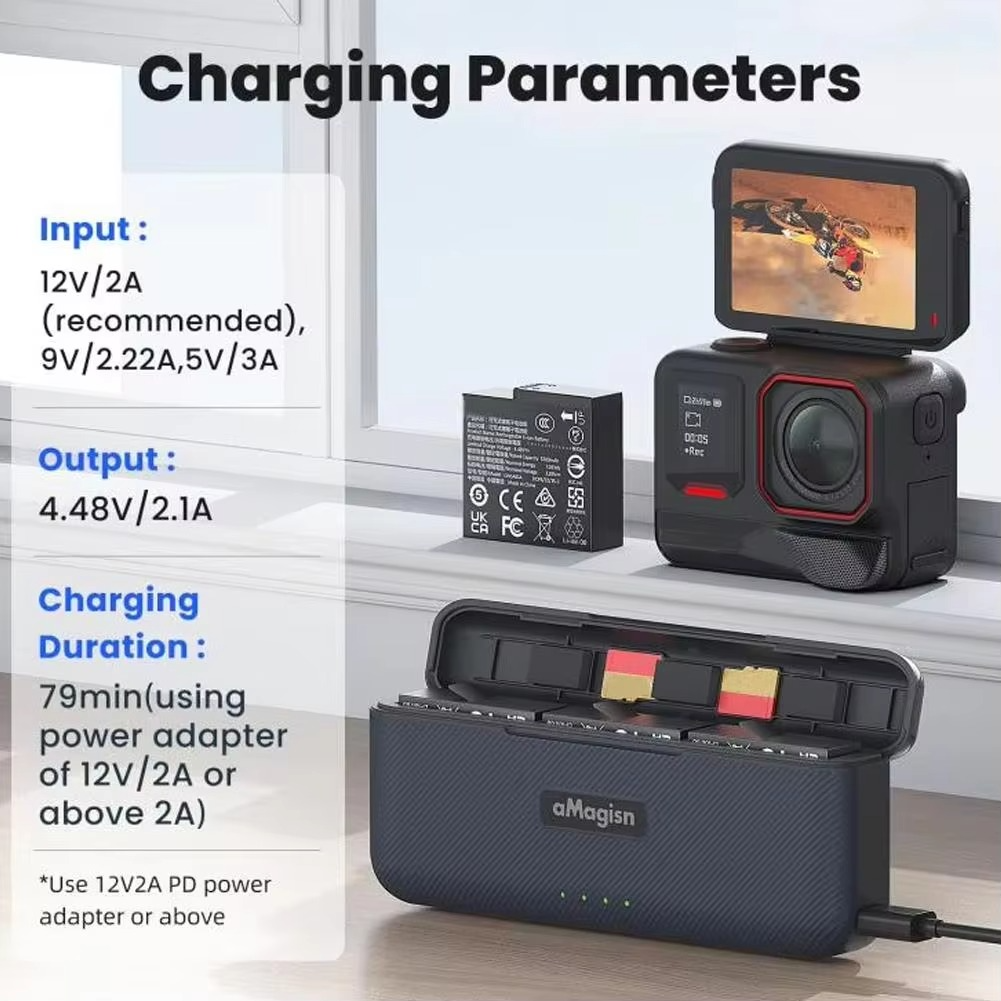 For Insta360 Ace Pro 2 Battery Charger Fast Charging Case Hub Portable For Insta360 Ace Pro 2 Power Accessories R3D5