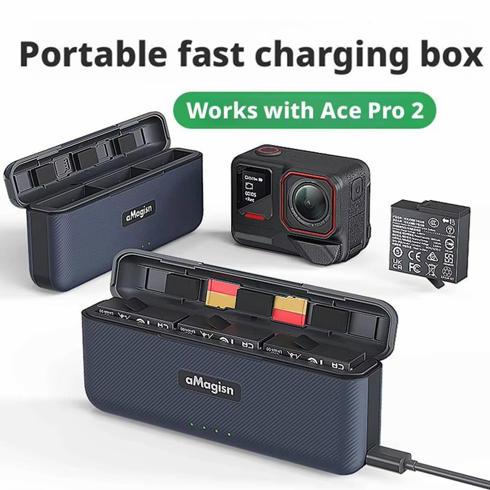 For Insta360 Ace Pro 2 Battery Charger Fast Charging Case Hub Portable For Insta360 Ace Pro 2 Power Accessories R3D5