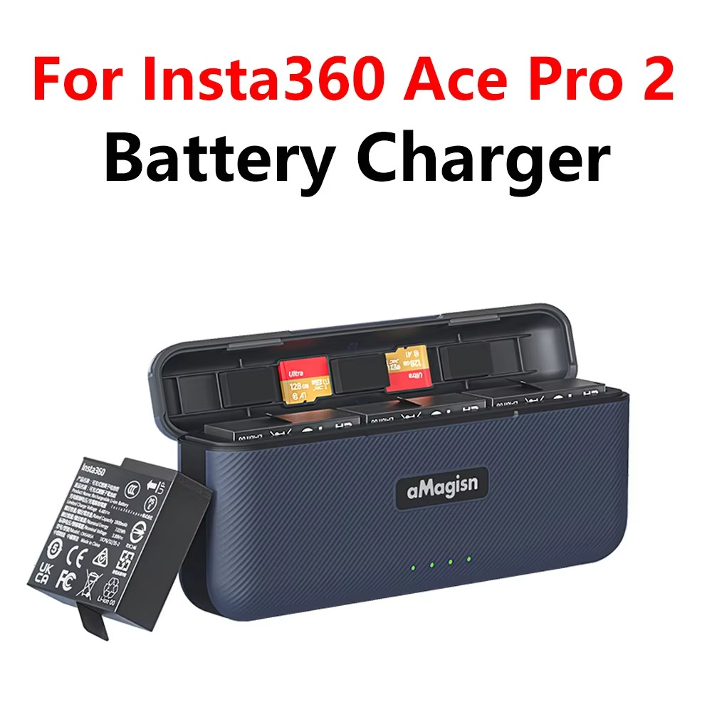 For Insta360 Ace Pro 2 Battery Charger Fast Charging Case Charge Hub Portable For Insta360 Ace Pro 2 Power Accessories