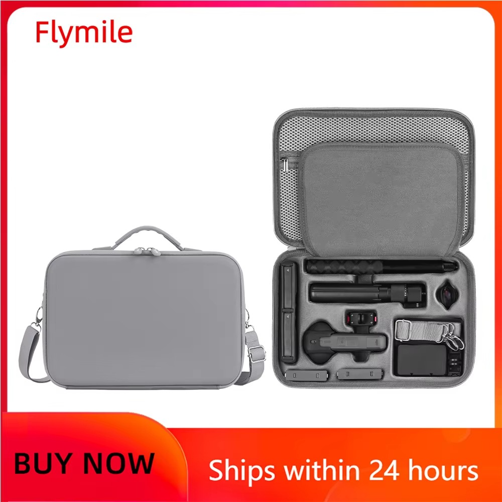 Flymile Storage Case Carrying Bag for Insta360 X5 Camera Protector Accessorise Portable Shoulder Bag Travel Daily Carry Handbag