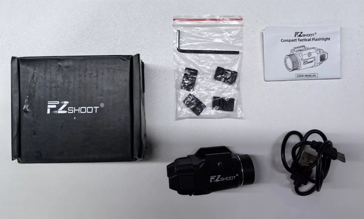 Bright Pistol Light Rechargeable Flashlight Strobe Mode For Picatinny and GL Rails Mini Gun light