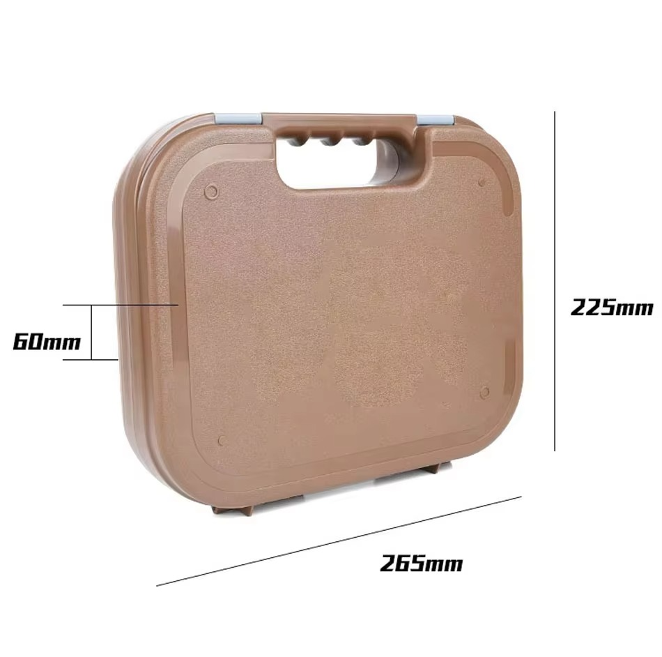 Tactical Pistol Safety Case Gun Storage Box for Glock, Hard Shell Tool Storage Box Padded Foam Lining Hunting Accessories