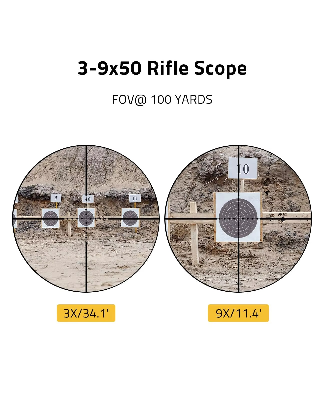 CVLIFE Rifle Scope Mil-dot Reticle Rifle Scope 1-inch Tube Optics Sight with 20mm Scope Rings for Picatinny Second Focal Plane