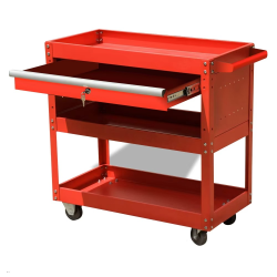 JZD Factory Factory Supply 3 Tier Heavy Duty Workshop Tool With One Drawer Four Wheels Hand Push Metal Tool Hand Cabinet