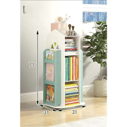 360° Rotating Kids Bookshelf - Creative Picture Book Display with Toy Storage, Space Saving Nursery Organizer desk bookshelf