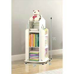 360° Rotating Kids Bookshelf - Creative Picture Book Display with Toy Storage, Space Saving Nursery Organizer desk bookshelf
