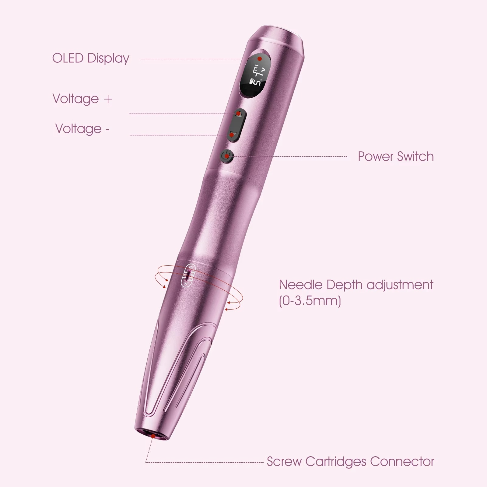 Biomaser Wireless Permanent Makeup Machine Eyebrow Tattoo Machine Cordless Digital Pen For Microblading Eyeliner Lip Tattoos