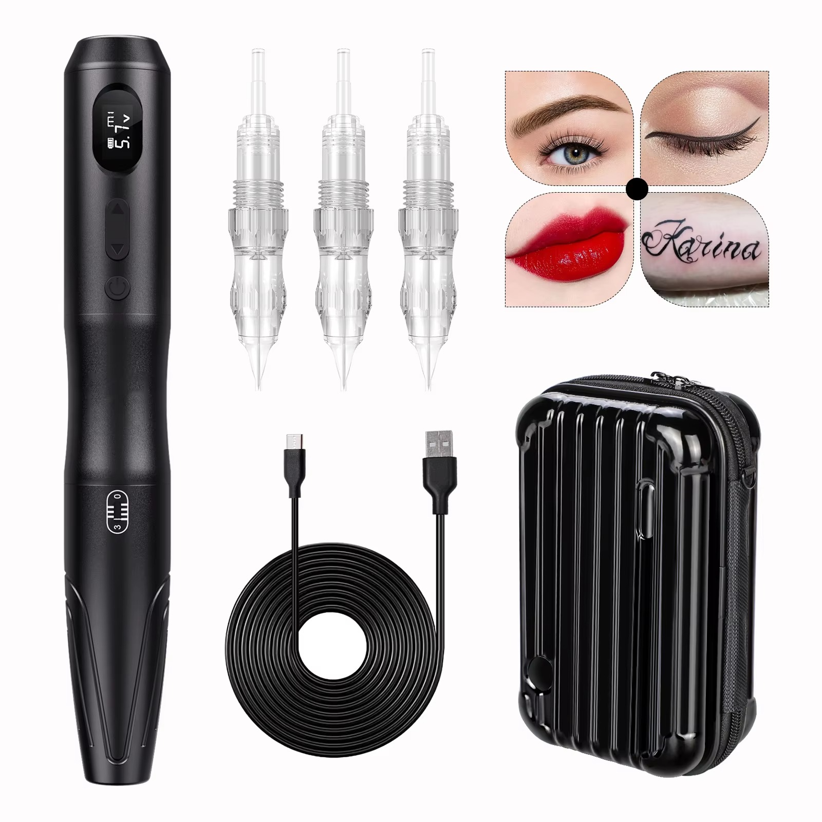 Biomaser Wireless Permanent Makeup Machine Eyebrow Tattoo Machine Cordless Digital Pen For Microblading Eyeliner Lip Tattoos