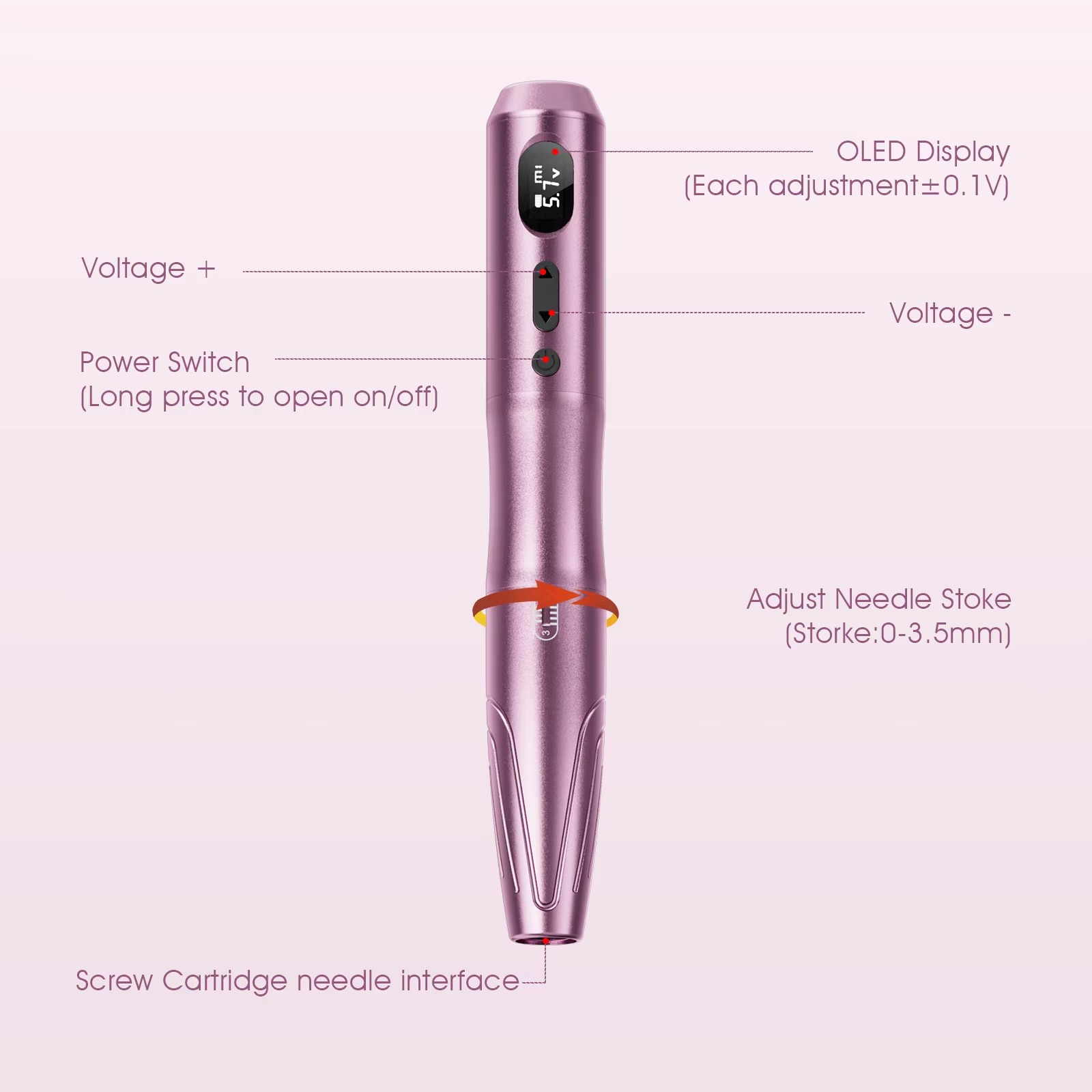 Biomaser Wireless Permanent Makeup Machine Eyebrow Tattoo Machine Cordless Digital Pen For Microblading Eyeliner Lip Tattoos