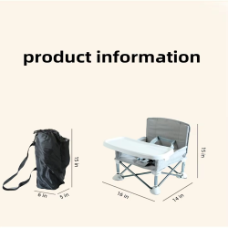 Foldable Baby Highchair with Straps Booster Baby Feeding Chair Portable Baby Seat with Storage Bag for Travelling & Camping