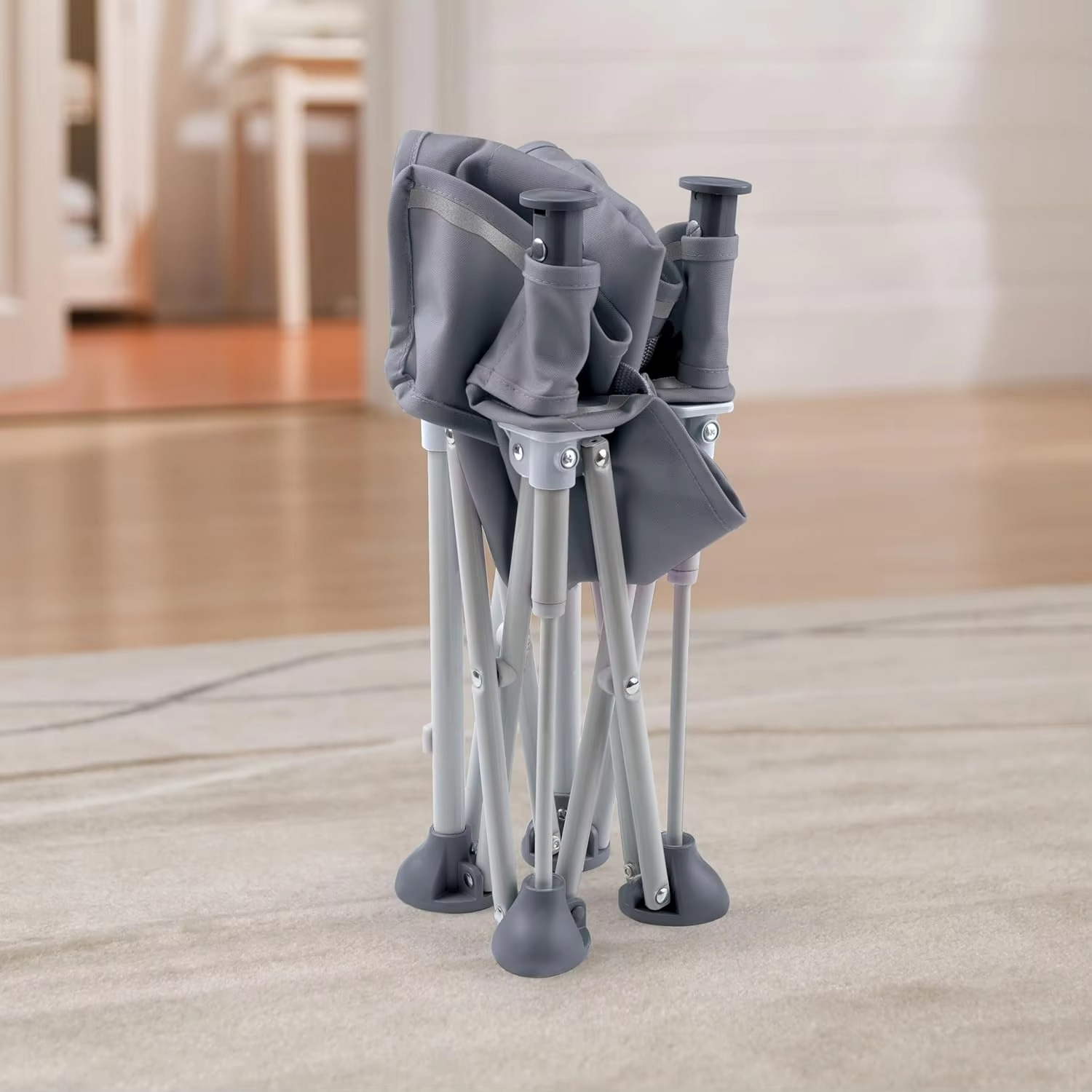 Foldable Baby Highchair with Straps Booster Baby Feeding Chair Portable Baby Seat with Storage Bag for Travelling & Camping
