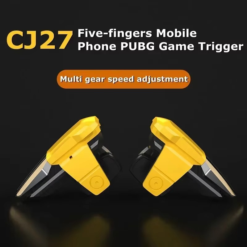 CJ27 5 Finger Mobile Phone Game Trigger Gamepad Joysticks Controller for PUBG Aim Shooting L1R1 Alloy Key Button for IOS Android