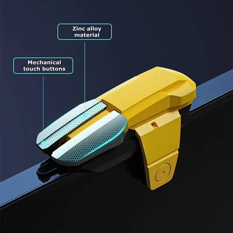 CJ27 5 Finger Mobile Phone Game Trigger Gamepad Joysticks Controller for PUBG Aim Shooting L1R1 Alloy Key Button for IOS Android