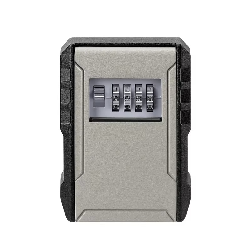 4 Digit Combination Key Box Wall Mounted Password Key Box Organizer Aluminum Alloy Key Storage Security Lock Outdoor-Y47A