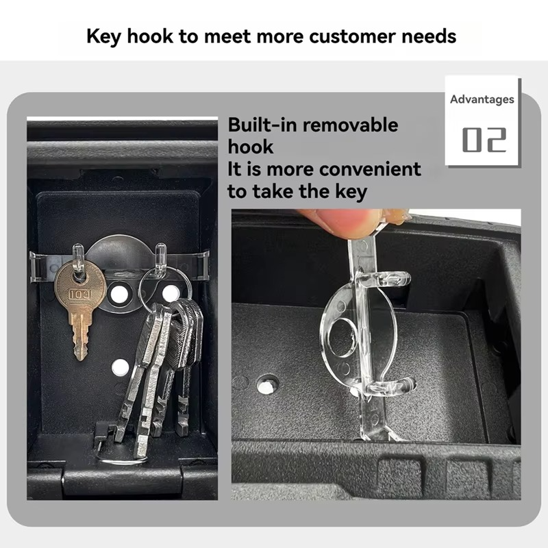 4 Digit Combination Key Box Wall Mounted Password Key Box Organizer Aluminum Alloy Key Storage Security Lock Outdoor-Y47A