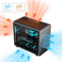 Black ATX Chassis Star Rail X Desktop Light Office Computer Case Gaming Case Type-C Walnut Edging Mesh Upmarket Business PC Case