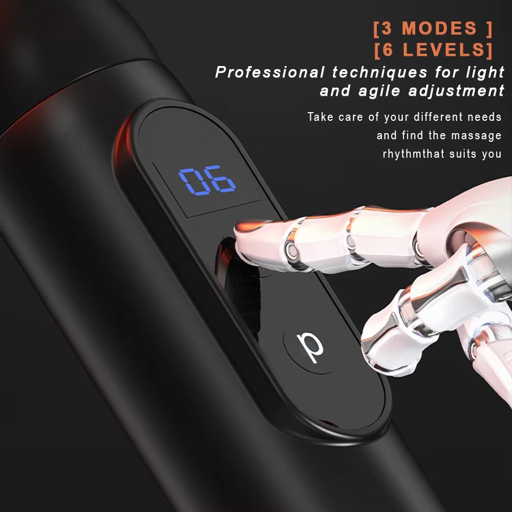 Fascia gun Handle and Elbow 3 Modes and 6 Gears Adjust Muscle Relaxation and Massage Percussion Hammer for Athletes