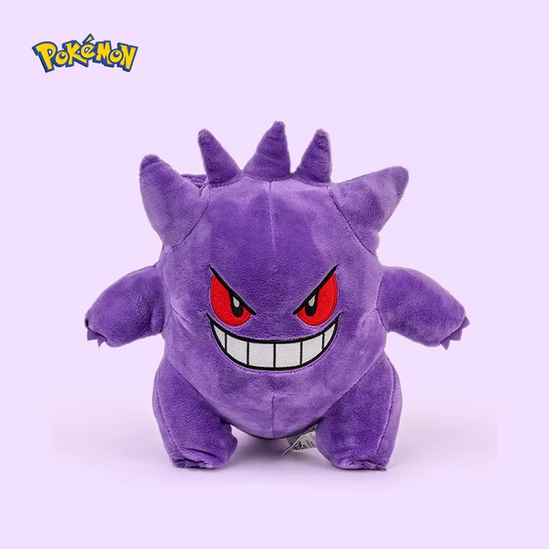 Pokemon Kawaii Gengar Stuffed Toy – Cartoon & Cute Plush Doll Throw Pillow for Kids, Friends, and Halloween Decoration