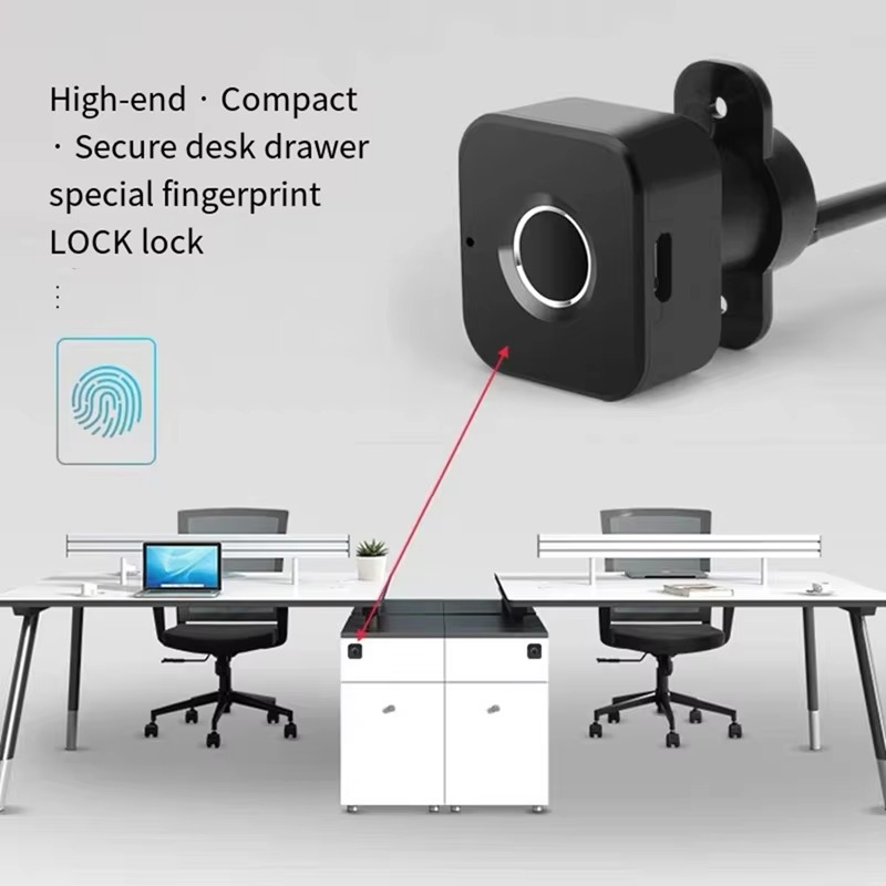 AB09-Smart Fingerprint Cabinet Lock-Keyless Black Biometric Lock For Anti-Theft Security, Suitable For Doors ,Drawers,Wardrobes