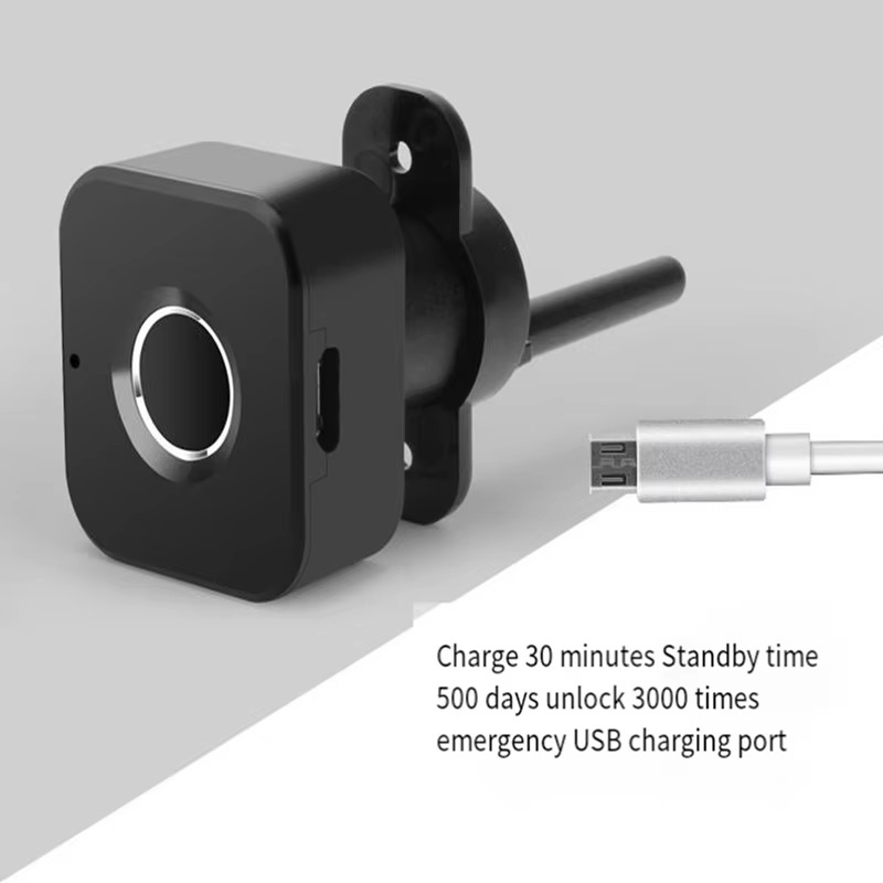 AB09-Smart Fingerprint Cabinet Lock-Keyless Black Biometric Lock For Anti-Theft Security, Suitable For Doors ,Drawers,Wardrobes