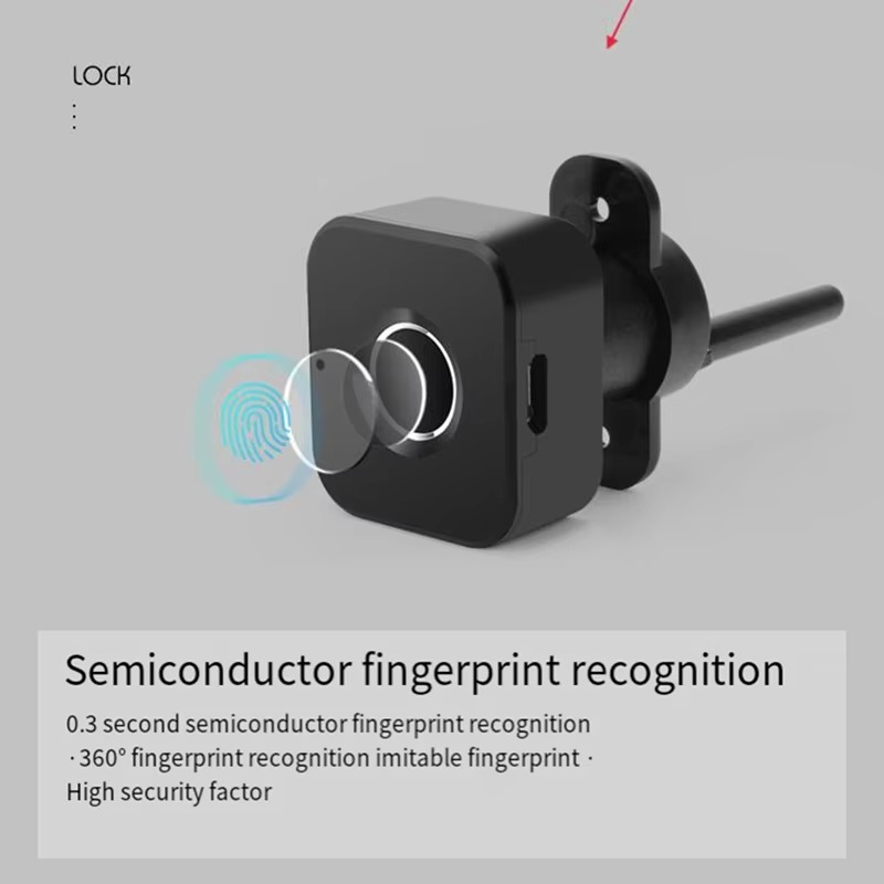 AB09-Smart Fingerprint Cabinet Lock-Keyless Black Biometric Lock For Anti-Theft Security,Suitable For Doors,Drawers,Wardrobes