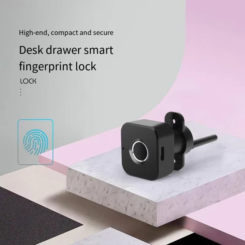 AB09-Smart Fingerprint Cabinet Lock-Keyless Black Biometric Lock For Anti-Theft Security,Suitable For Doors,Drawers,Wardrobes