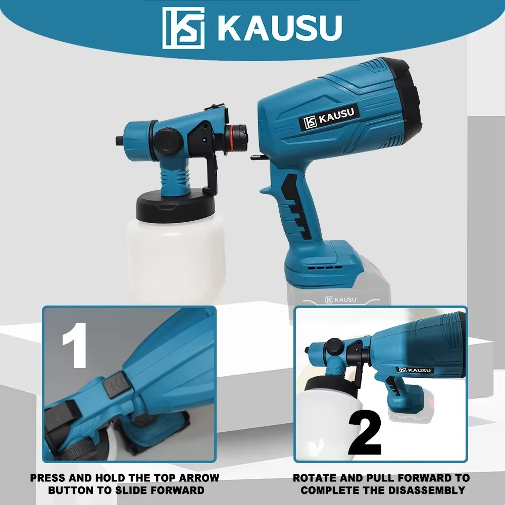 Electric Spray Gun Portable HVLP Automatical Cordless Paint Sprayer Furniture Steel Coating Airbrush For Makita 18V Battery